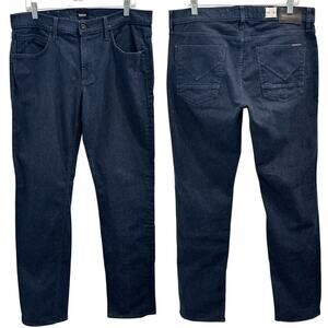 Hudson NWOT Blake Slim Straight Pants Men’s 36 x 33 Demo Wash Navy Brushed Denim
